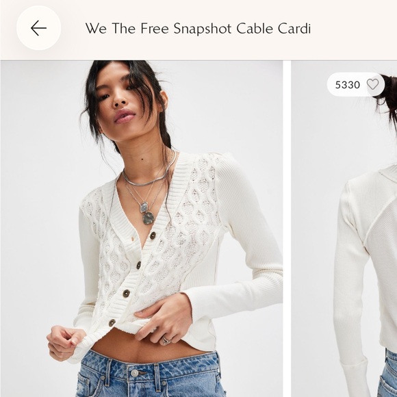 We The Free Sweaters - We The Free Ivory Cable-Knit Button Cardigan